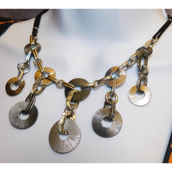 Gothic Industrial Brutalist Washer Necklace - Picture 4 of 4